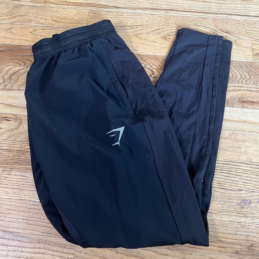 Gymshark Speed Joggers Mens M Black‎ Tapered Running Training Pants Reflective